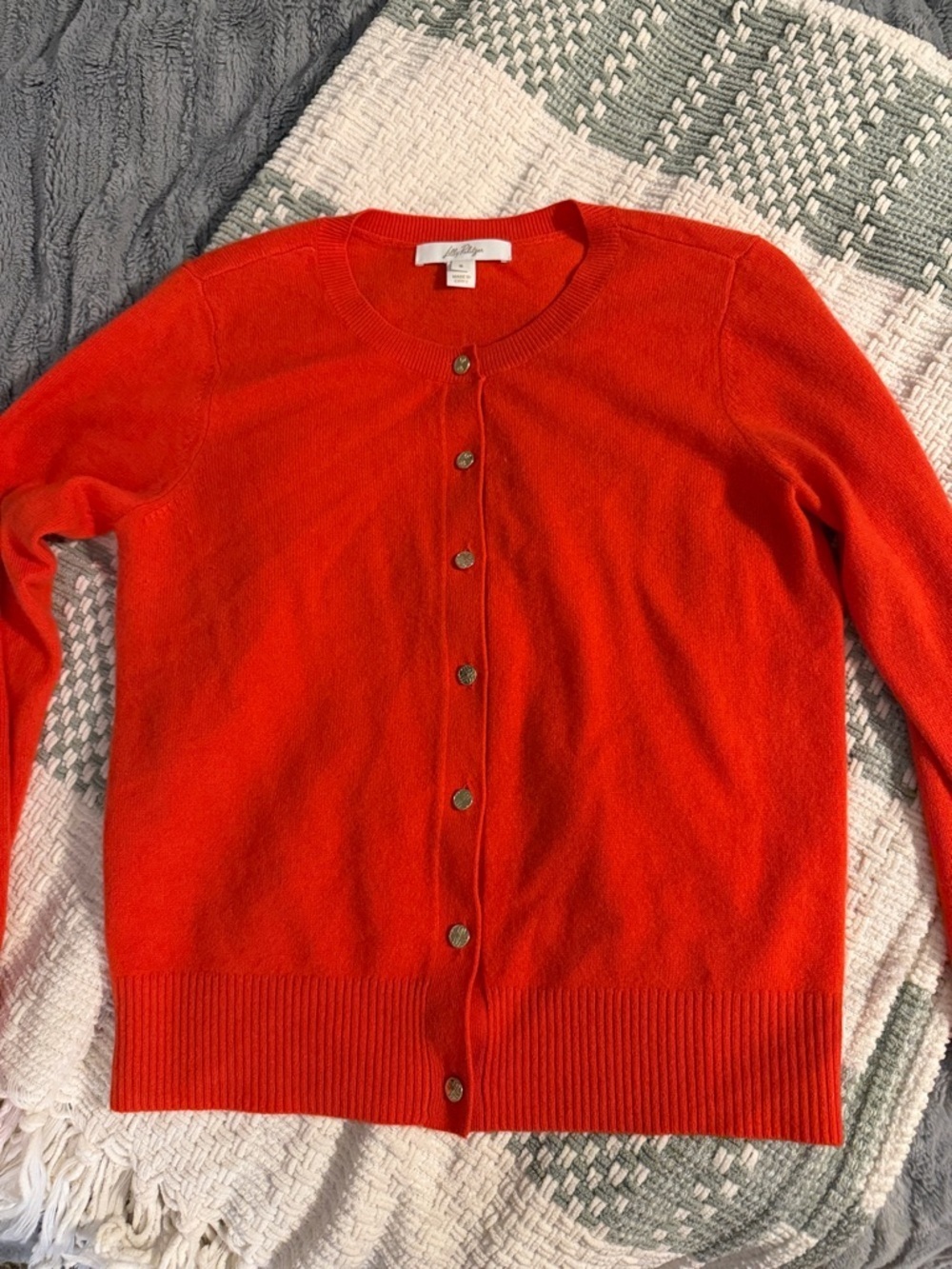 Women’s Lily Pulitzer button up orange sweater